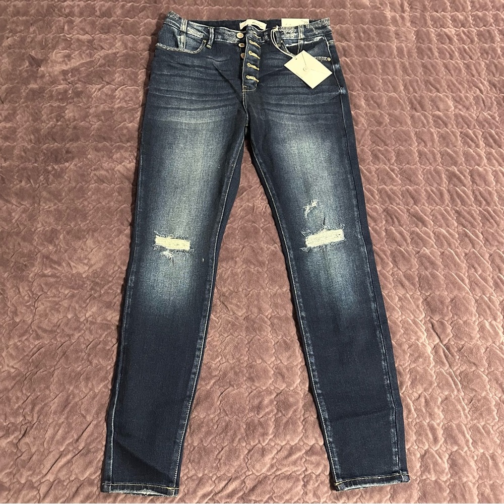 New KanCan dark wash button fly jeans Sz 11/29